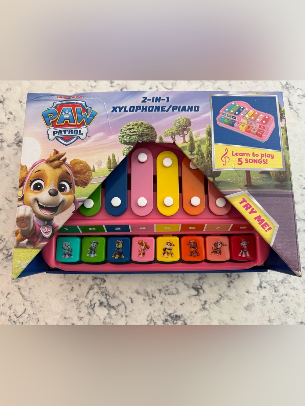 PAW Patrol 2-in-1 Kids Xylophone & Piano - SKY Pink Multi-Color 18mo + NEW